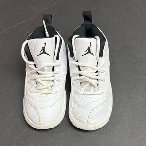 Jordan 12s Kids White and Black Sneakers